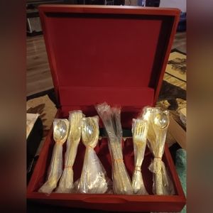 Gold plated flatware